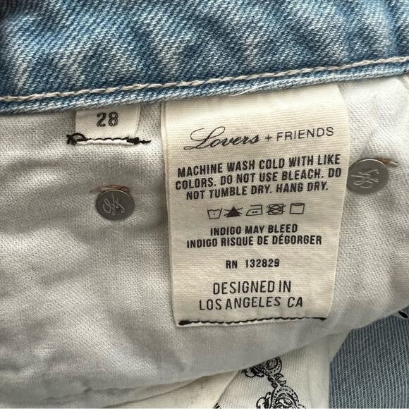 Lovers And Friends Denim Light Wash Distressed Skirt Size 28 - Picture 10 of 10